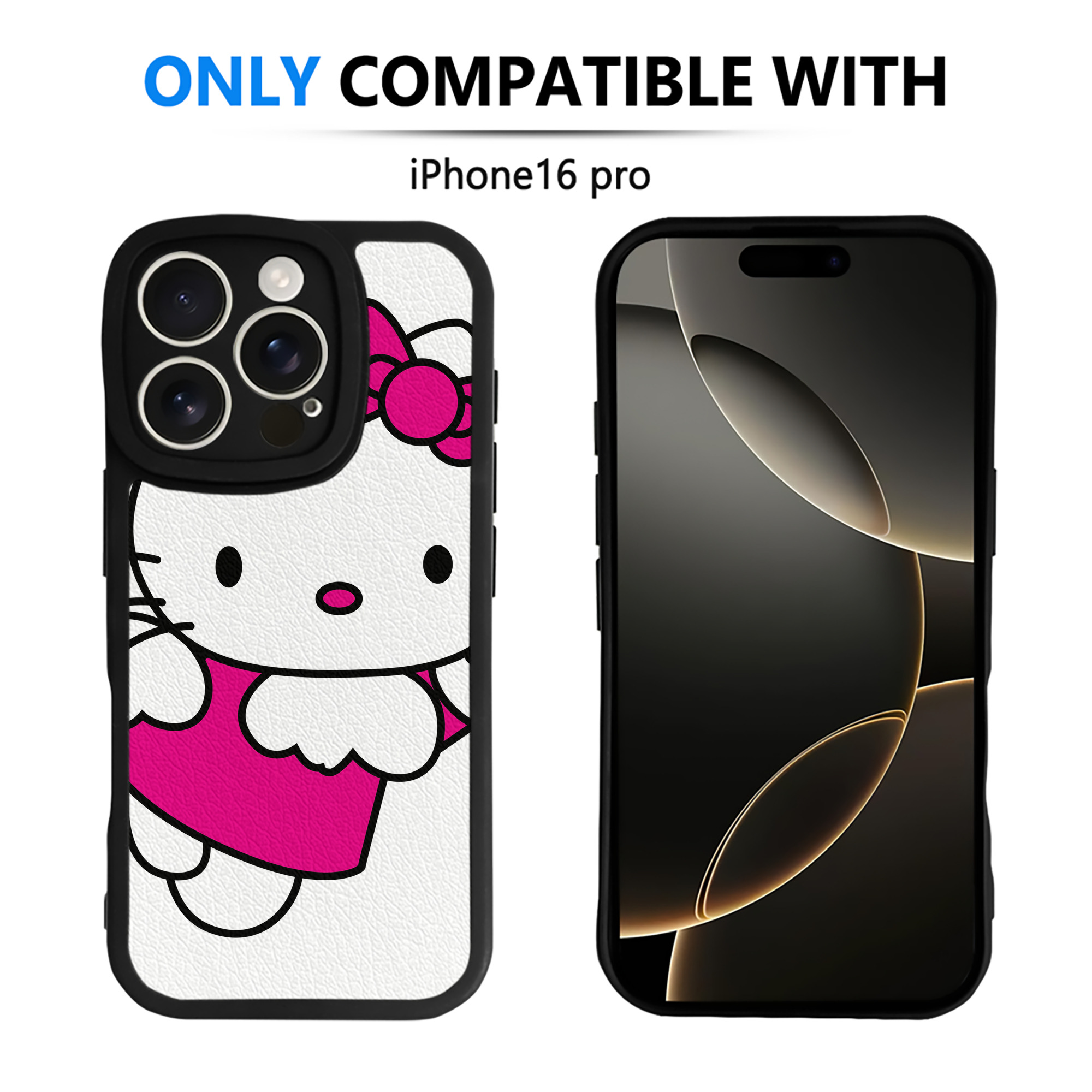 （画像用） Hello Kitty ハローキティ 【iPhone 16シリーズ対応】シリコンスマホケース（レザー調） 材質：シリコン